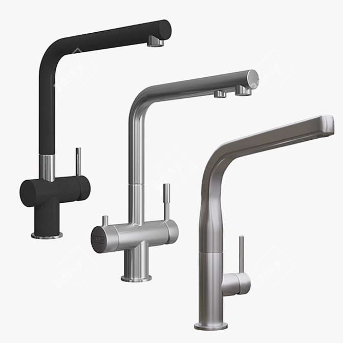 Elegant Franke Kitchen Taps 3D model image 1