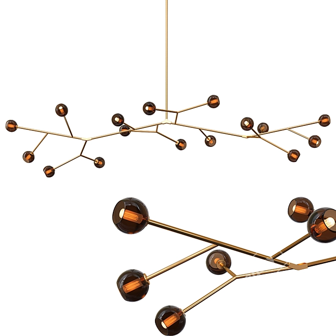 Contemporary Tree Branch Chandelier 3D model image 1