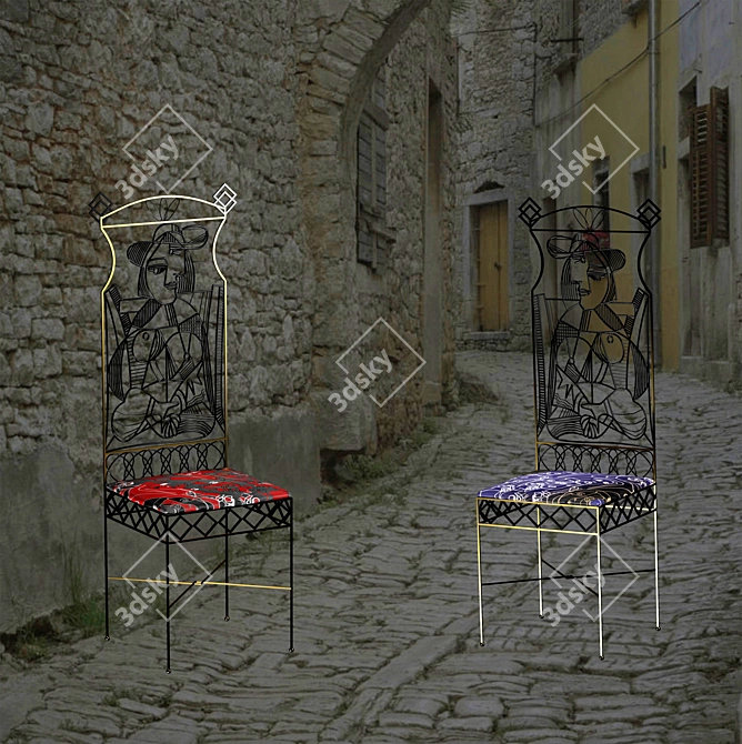 Artistic Picasso Chair 3D model image 3