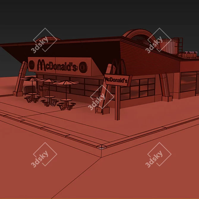 McDonald's Fairhaven, MA: Fast Food Restaurant 3D model image 3