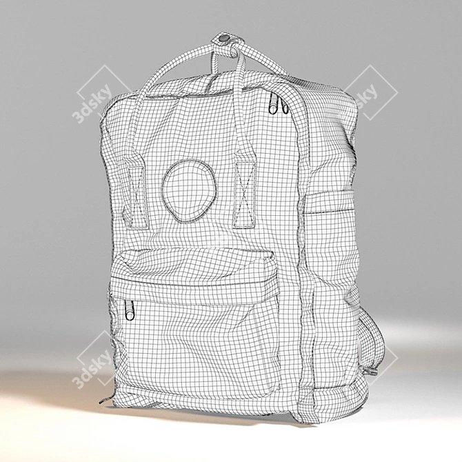  FJALLRAVEN Backpack: 38cm Height, 27cm Width, 13cm Side Walls 3D model image 3