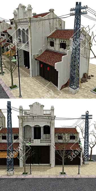 Vintage Charm: Explore the Old Town 3D model image 2