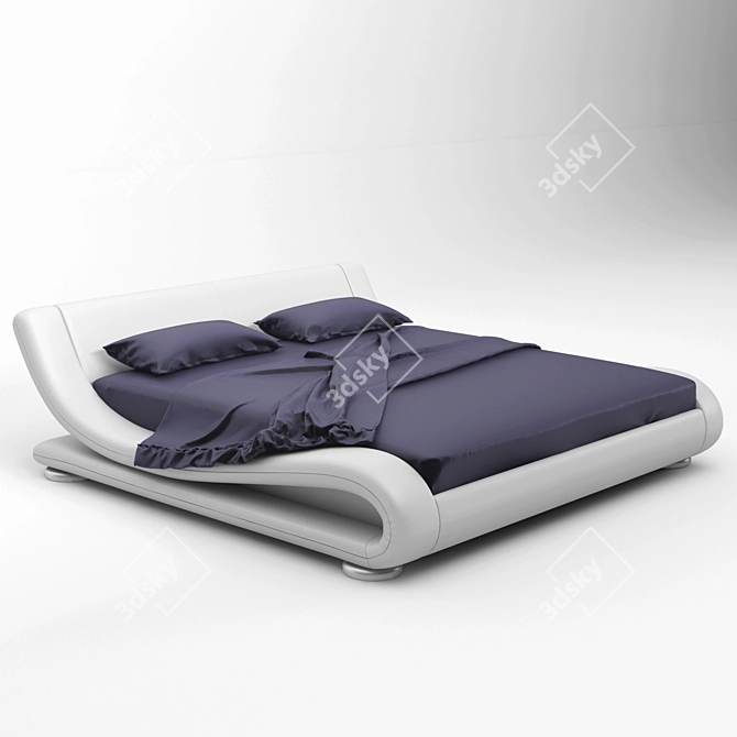 Spacious King-Sized Bed 3D model image 1