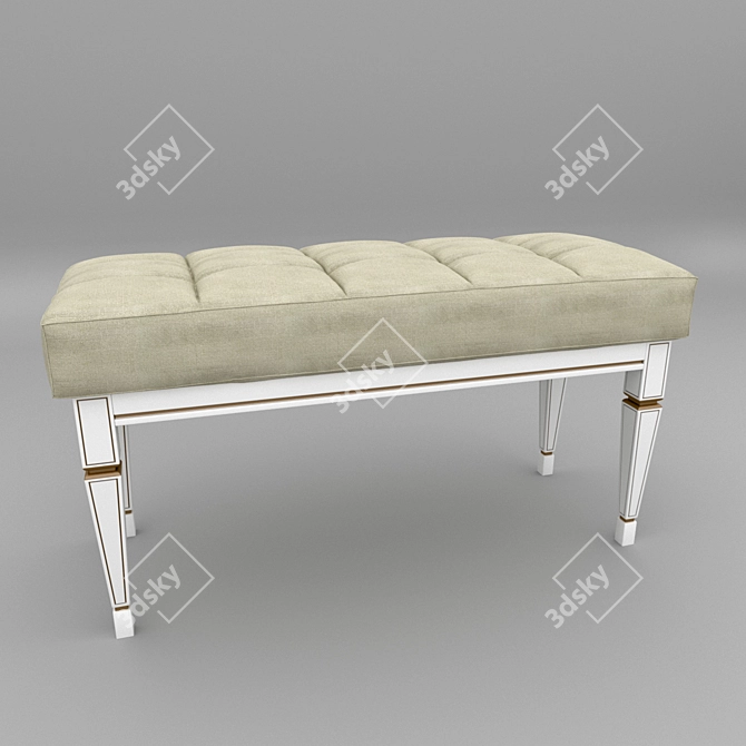 Elegant White Ash Vasko Bench 3D model image 1