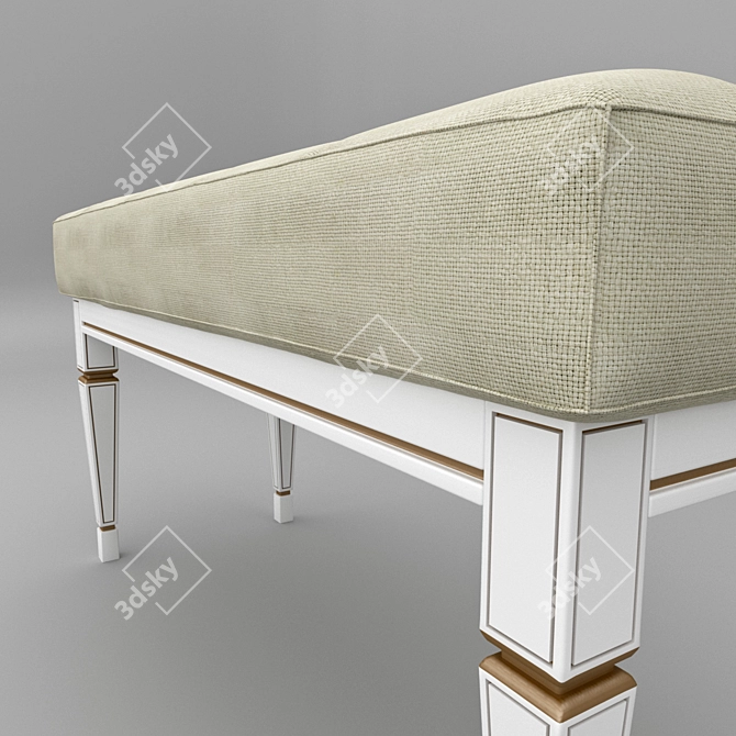 Elegant White Ash Vasko Bench 3D model image 2