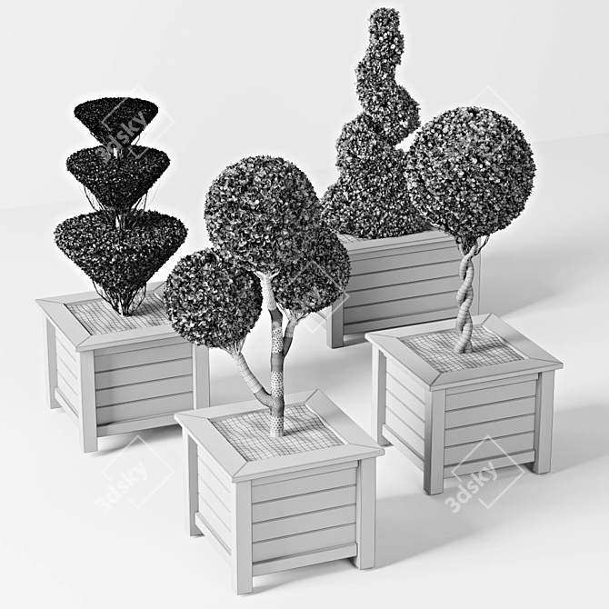 Decorative Plant Set - 70cm 3D model image 3