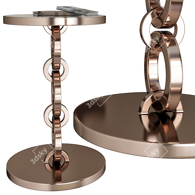 Elegant Golden Bracelet Side Table 3D model image 1