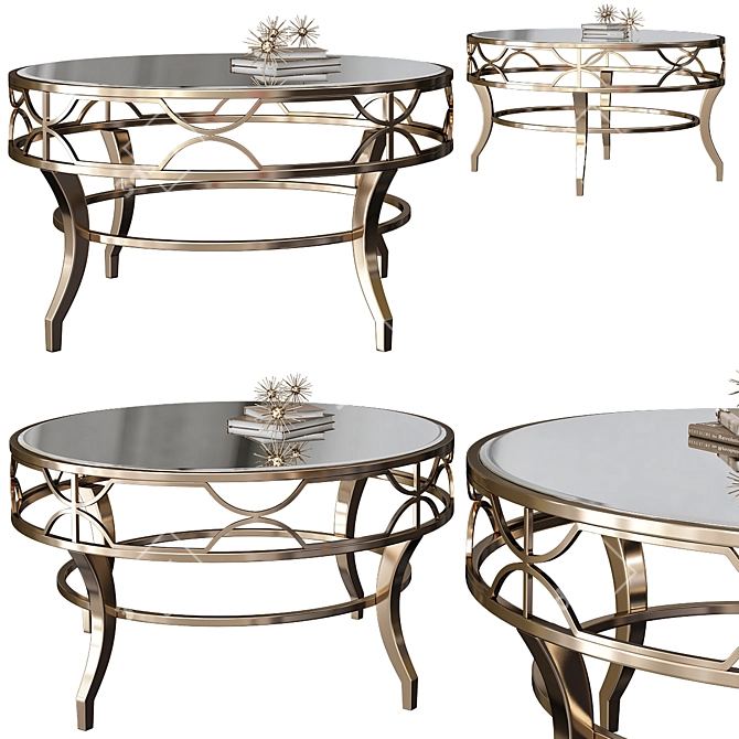 Elegant Mirrored Coffee Table 3D model image 1