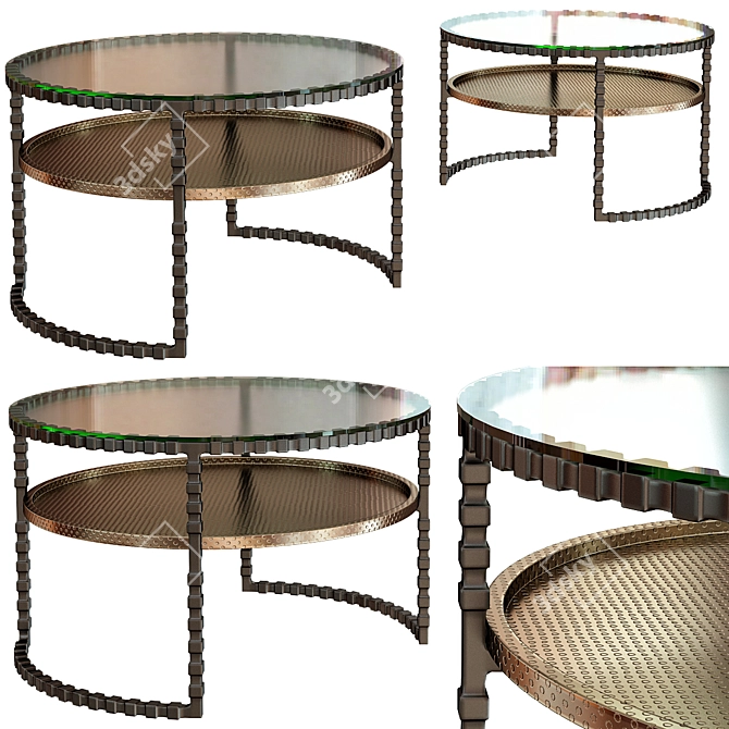 Elegant Granger Metal Coffee Table 3D model image 1
