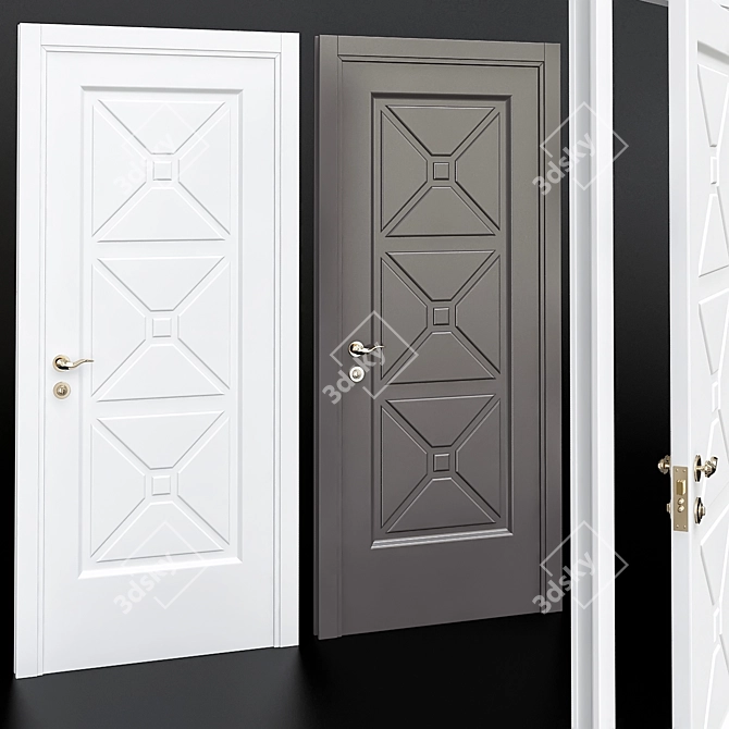 Elegant Neoclassic Door 3D model image 1