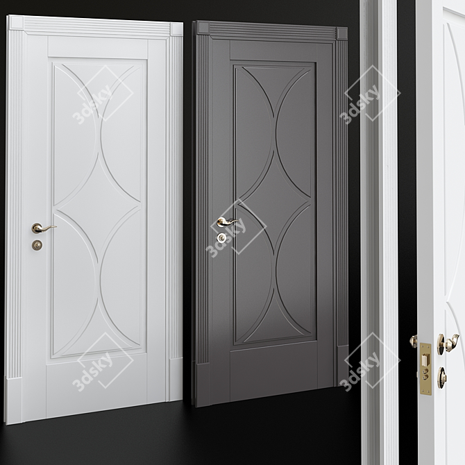 Elegant Neoclassic Interior Door 3D model image 1