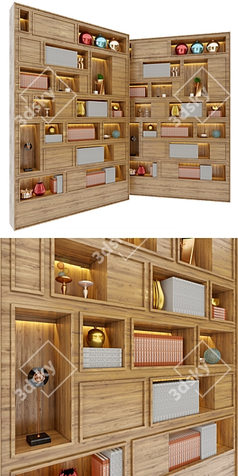 Decorative Shelf Set 3D model image 2