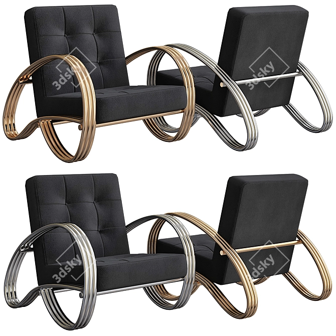 Sleek Domani Chair: Masculine Elegance 3D model image 1