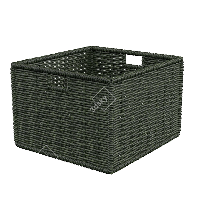 Stylish Rattan Basket: Intricate Design 3D model image 1