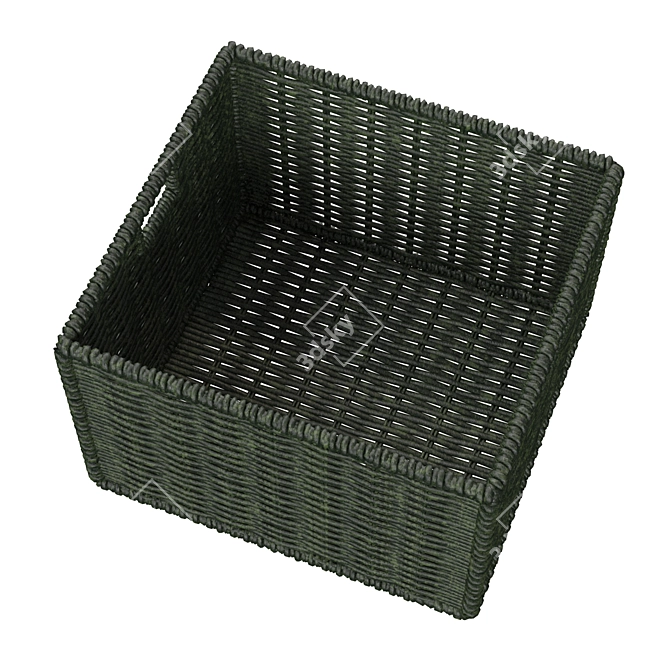 Stylish Rattan Basket: Intricate Design 3D model image 2