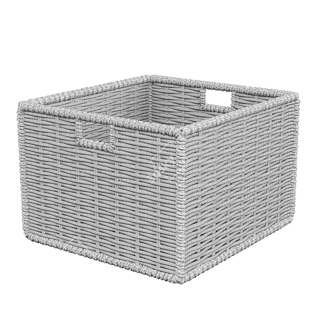 Stylish Rattan Basket: Intricate Design 3D model image 3