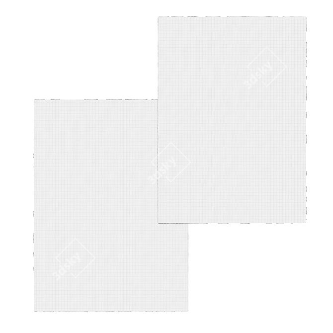 Delica Grey Flat Weave Rug 3D model image 2