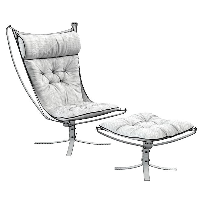 Sleek Falcon Chrome Chair 3D model image 3