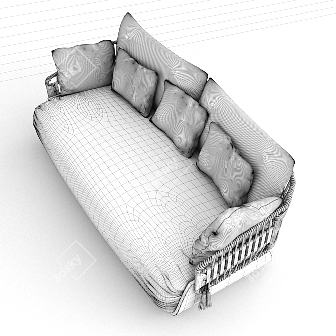 Elegant Teak Sofa: Kathryn 3D model image 3