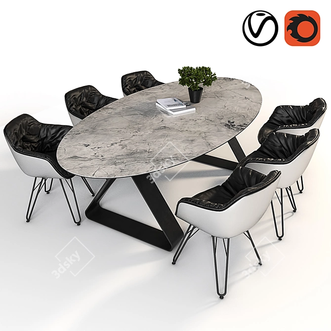 Elegant Lap and Stay Table 3D model image 1