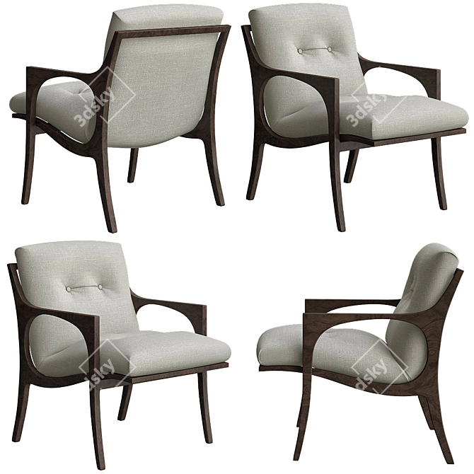 Modern Bridge Armchair: Elegant Design & Unmatched Comfort 3D model image 1