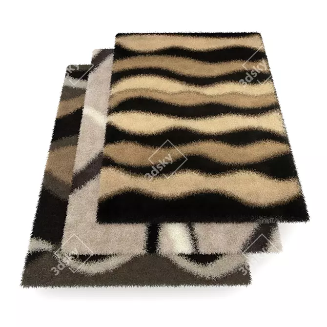 Luxury Collection: Set of 3 Carpets 3D model image 1