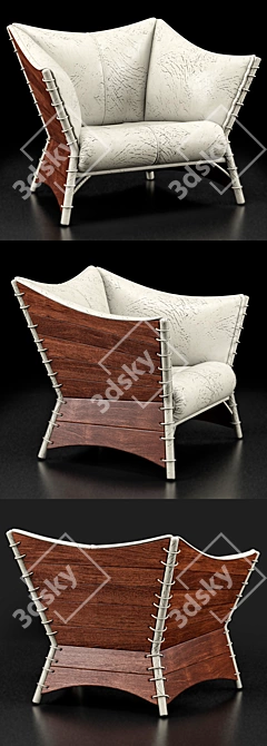 Pacific Green Kiribati Armchair - Exquisite Comfort in Every Detail 3D model image 2