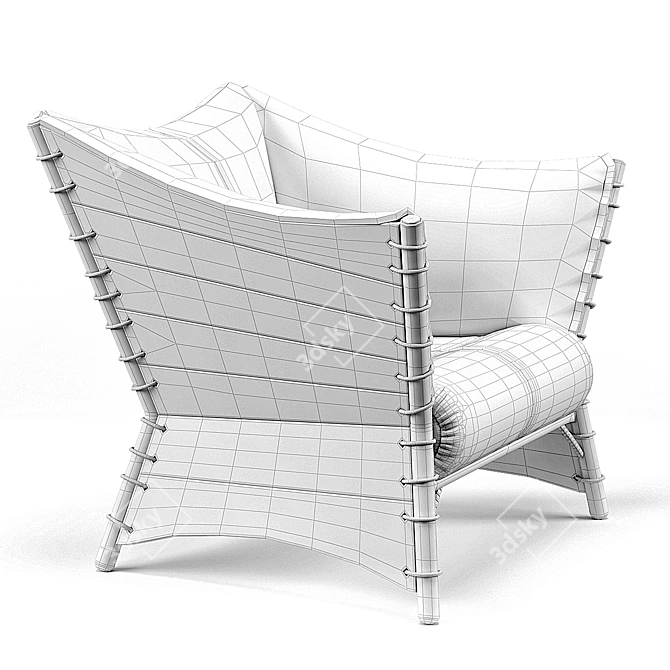 Pacific Green Kiribati Armchair - Exquisite Comfort in Every Detail 3D model image 3