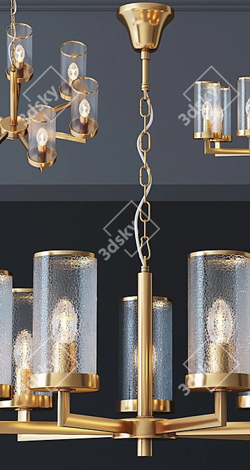 Kelly Wearstler LIAISON Chandelier: Hollywood Glamour in Brass & Glass 3D model image 2