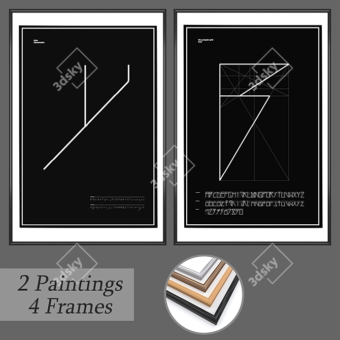 Elegant Wall Art Set 3D model image 1