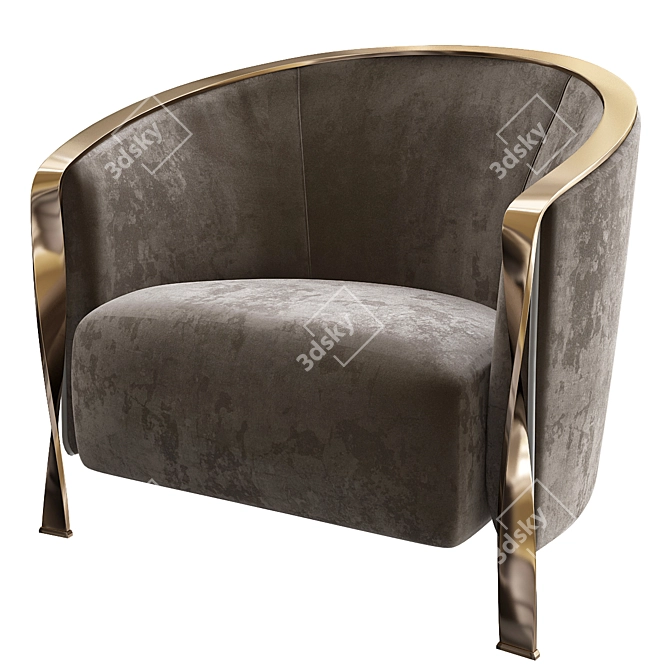 Parisian Elegance in Rugiano's Armchair 3D model image 1