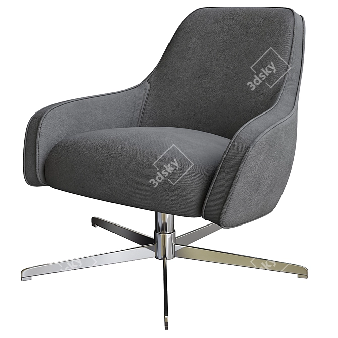 Elegant Retro Swivel Chair 3D model image 1