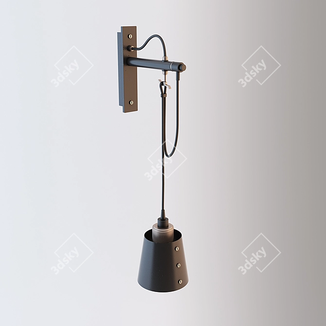 Title: Drunmore Single Sconce: Industrial Elegance 3D model image 1