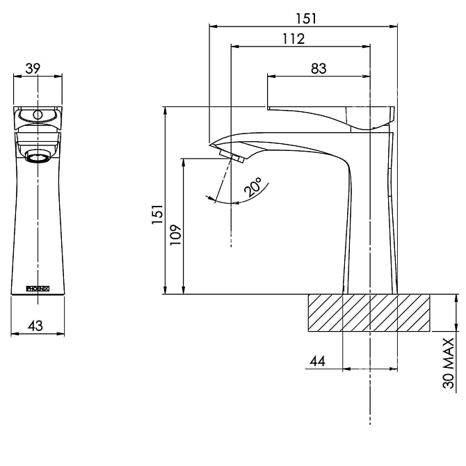 Exquisite AG770 Argo Basin Mixer 3D model image 3