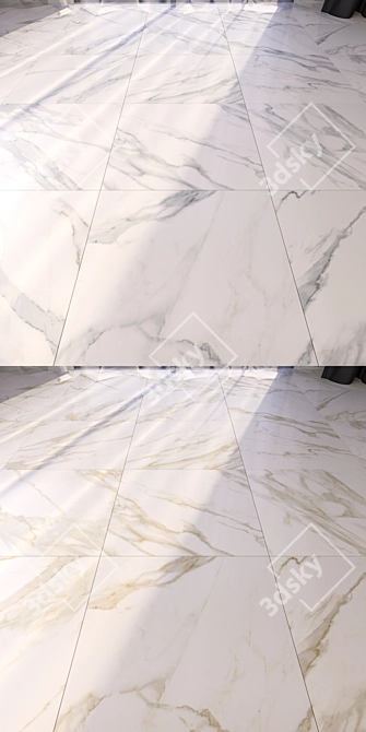 Luxury Marble Floor Tiles Set 3D model image 2