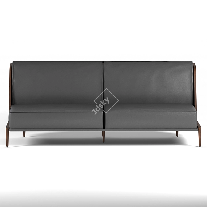 Regal Velvet Throne Sofa 3D model image 2