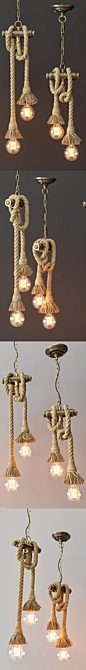Industrial Loft Pendant Lamp with Edison Bulbs 3D model image 2