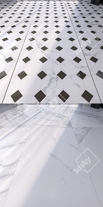  Elegant Marble Floor Set 3D model image 2