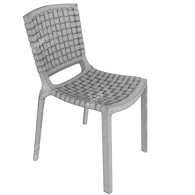 Tatami Chair: Lightweight, Durable, Outdoor 3D model image 3
