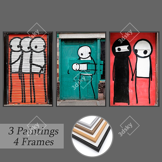 Title: Wall Art Set with Multiple Frames 3D model image 1