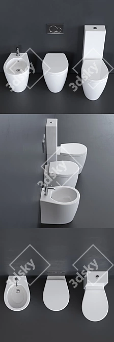 SmartB-XES Collection: GALASSIA WC with Artistic Ceramic Designs 3D model image 2