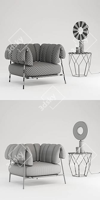 Tirella Armchair: Elegant Comfort 3D model image 3