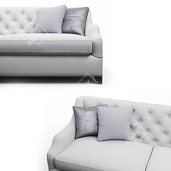 Nicole Textile Solid Wood Sofa 3D model image 2
