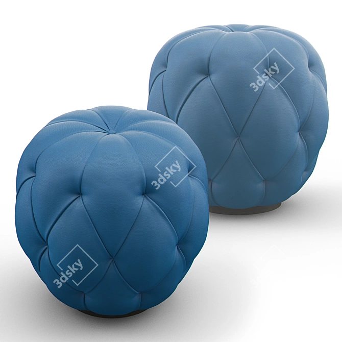 Luxury Tufted Ottoman: Elegant, Bespoke Design 3D model image 1