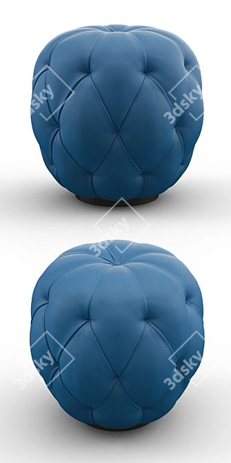 Luxury Tufted Ottoman: Elegant, Bespoke Design 3D model image 2