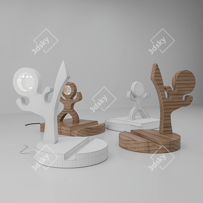 Wooden Phone Stand with Illuminated Options 3D model image 3