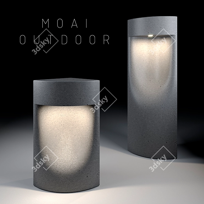 BOVER MOAI Garden Lights: Stylish Outdoor Illumination 3D model image 1