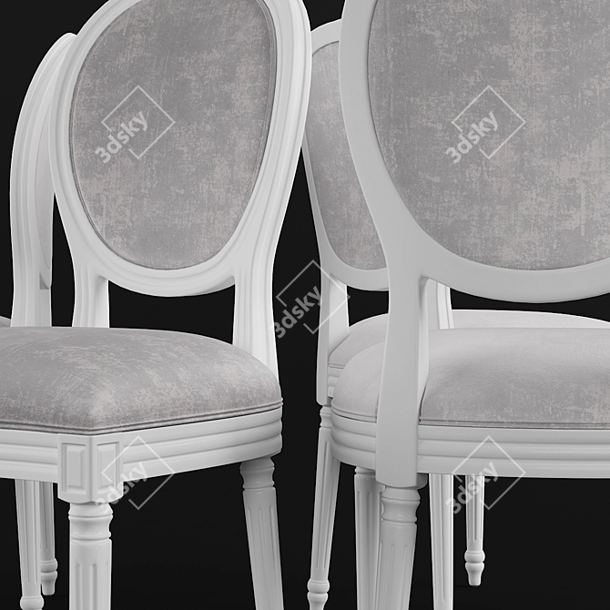 French Style Dining Chair Set 3D model image 2