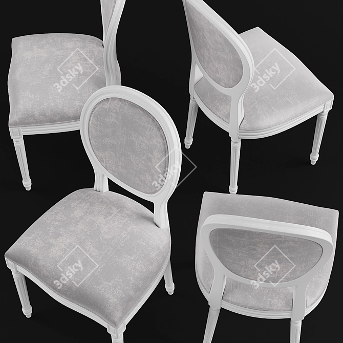 French Style Dining Chair Set 3D model image 3