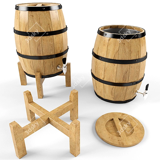 Barrel Decor 3D Model 3D model image 1